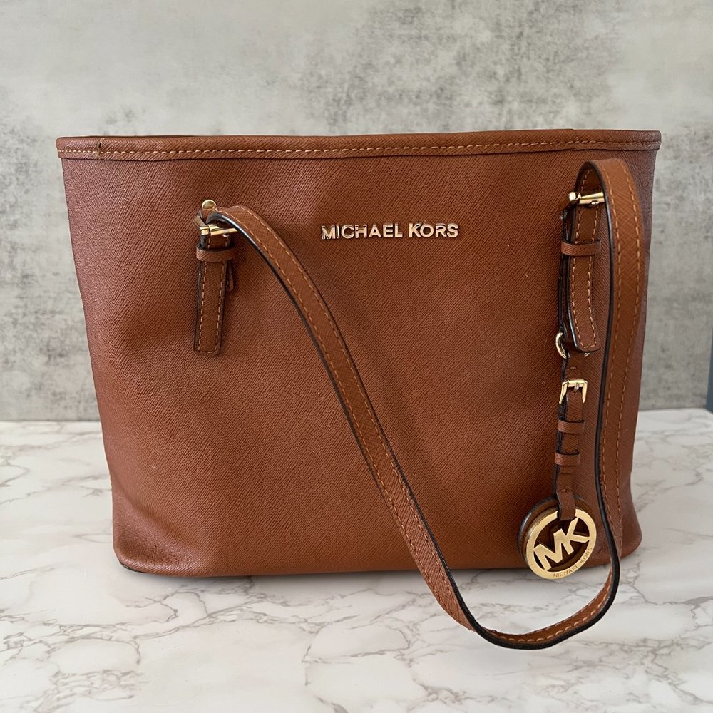 BUNDLE! Michael Kors Brown Tote Bag and Matching Leather Michael Kors Wallet